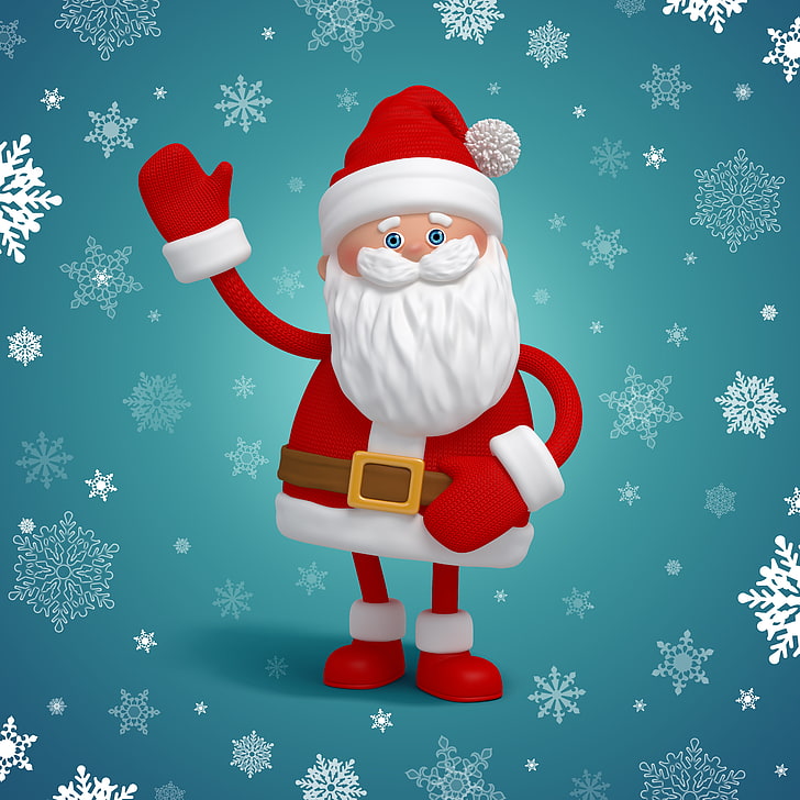Santa Claus Clip Art, Snowflakes, Christmas, Winter, - Cute Funny Santa Claus - HD Wallpaper 