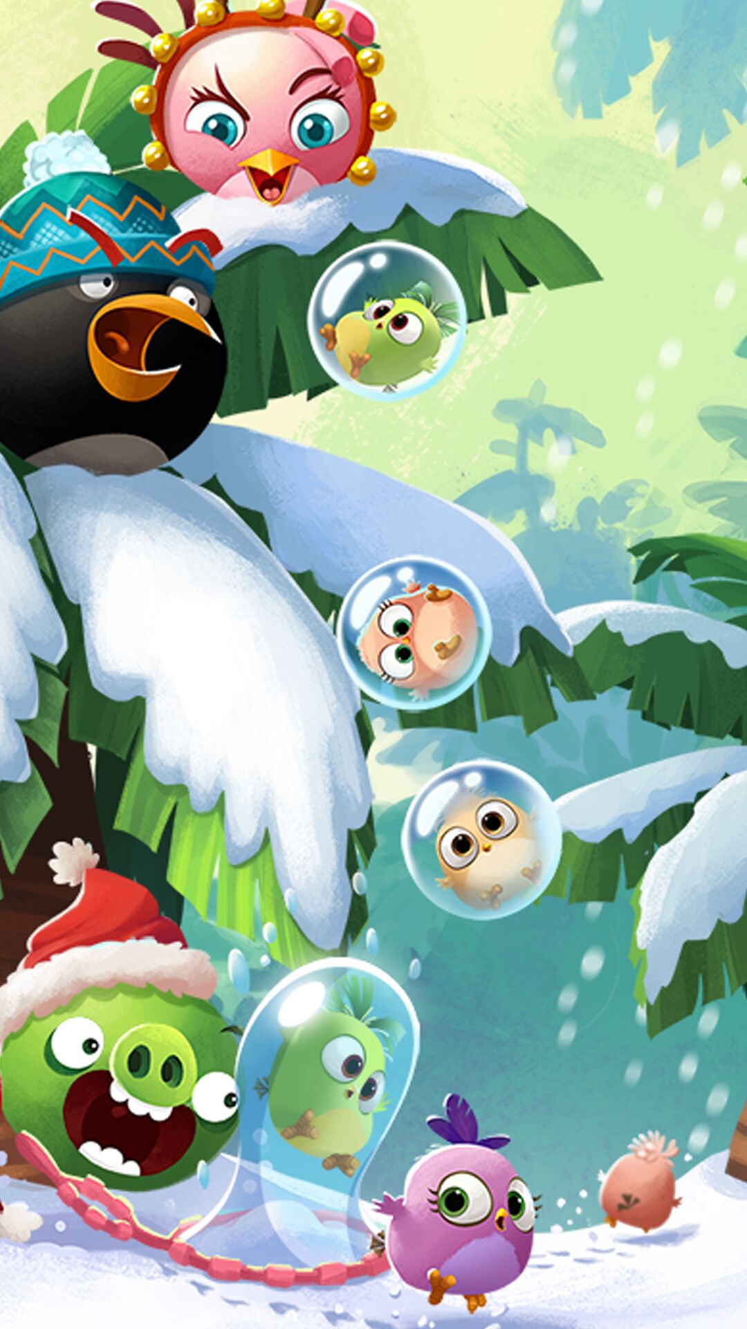 Angry Birds Holiday Wallpapers - Новогодние Обой На Телефон - HD Wallpaper 