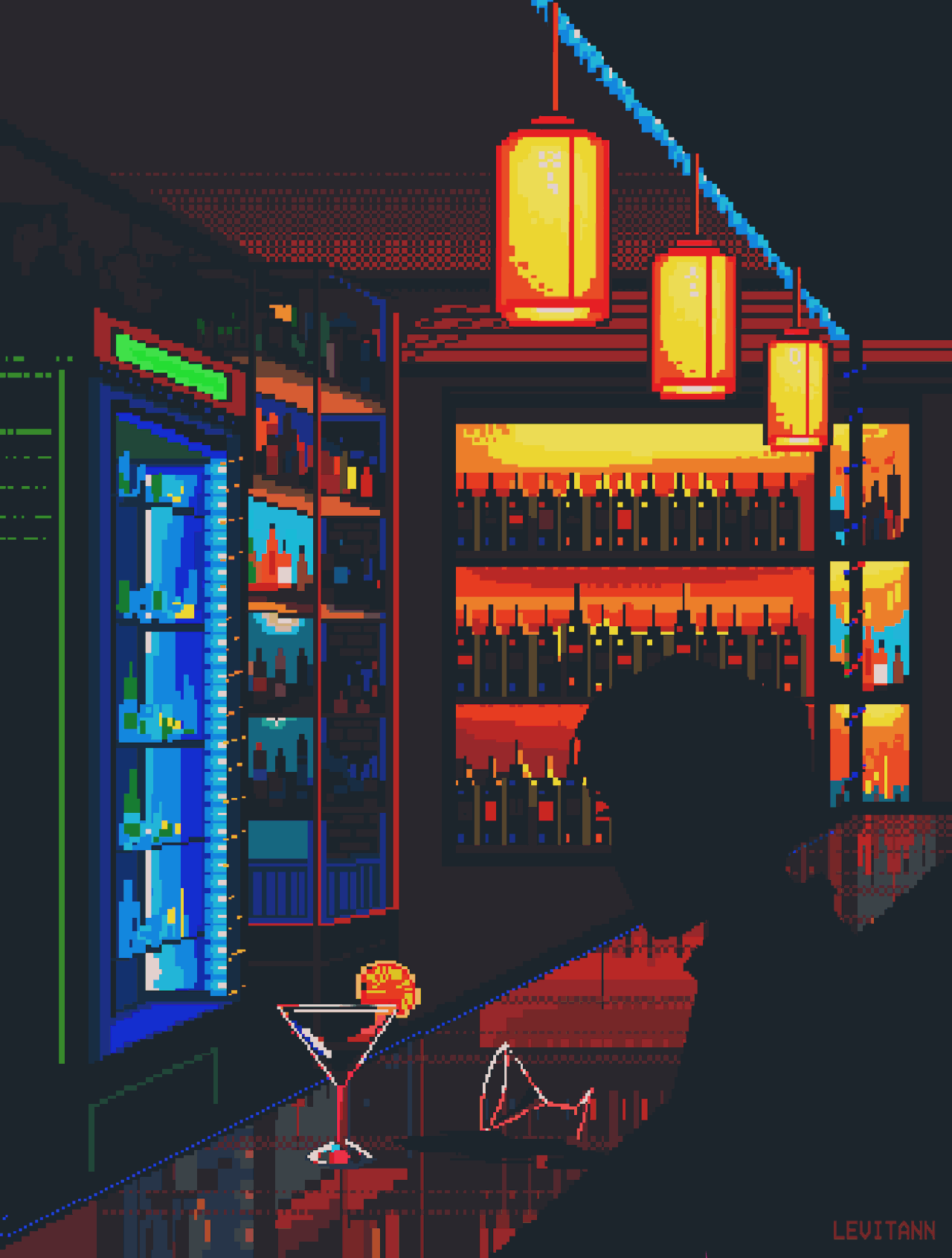 Levitann Pixel Art - HD Wallpaper 