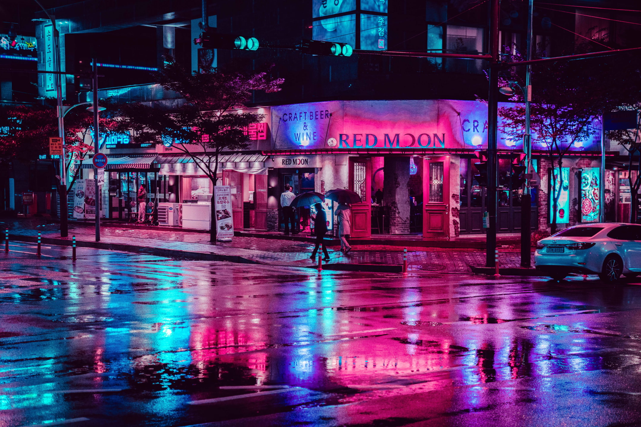 Neon Lights Street Background - HD Wallpaper 
