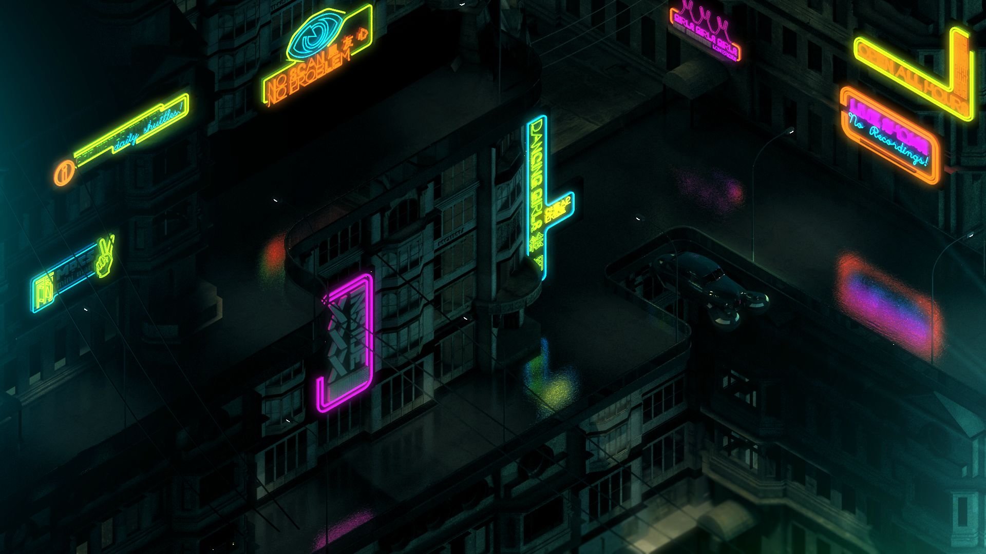 Neon City Night Wallpaper - Wallpaper - HD Wallpaper 
