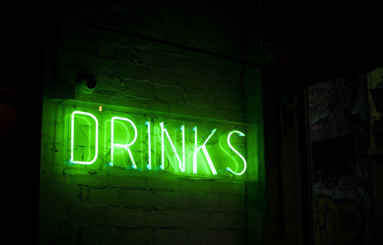 Photo Wallpaper Light, Green, Green, The Inscription, - Neon Sign - HD Wallpaper 