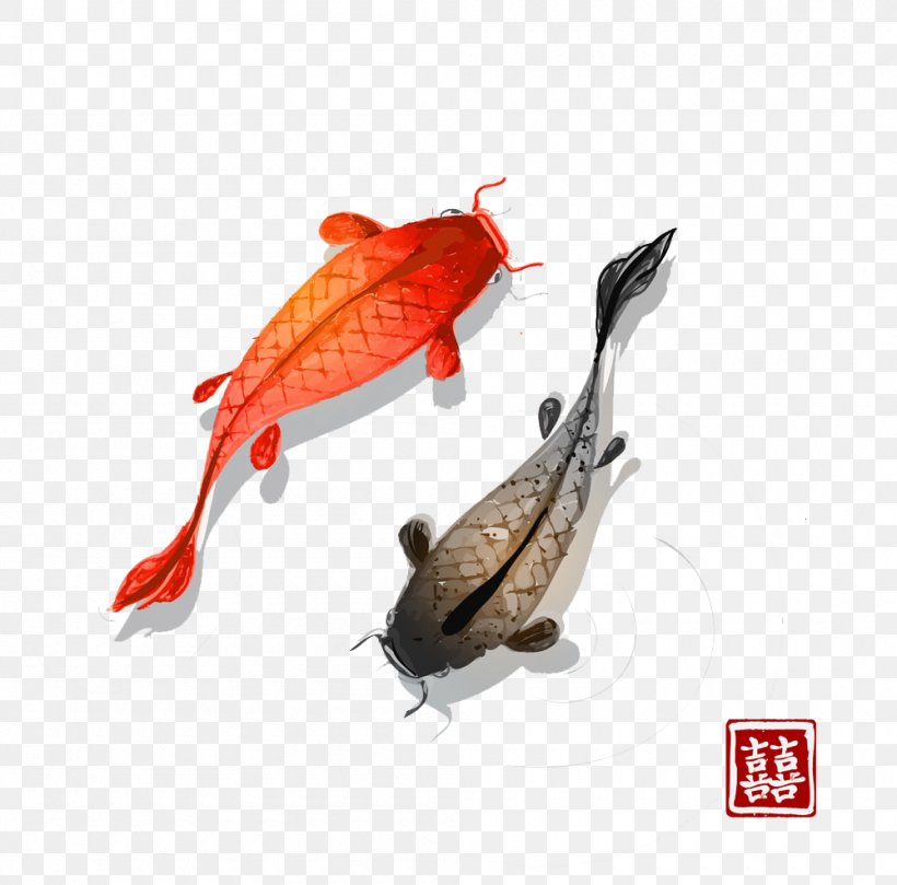 Koi Goldfish Illustration Desktop Wallpaper Vector - Goldfish Vector Png - HD Wallpaper 