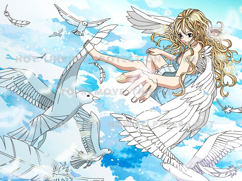 Beyond The Sky Live Angels Cute Anime White - Illustration - HD Wallpaper 