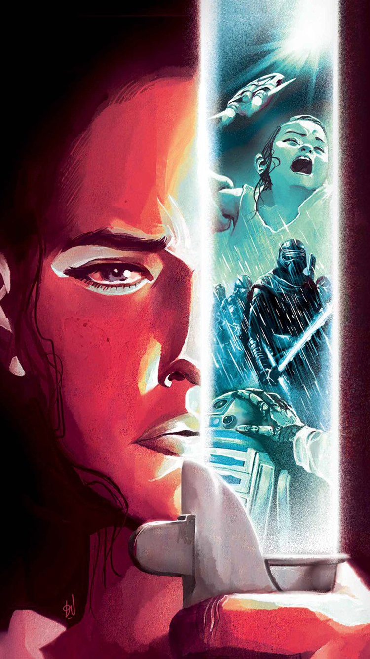 Force Awakens Comic Rey - HD Wallpaper 