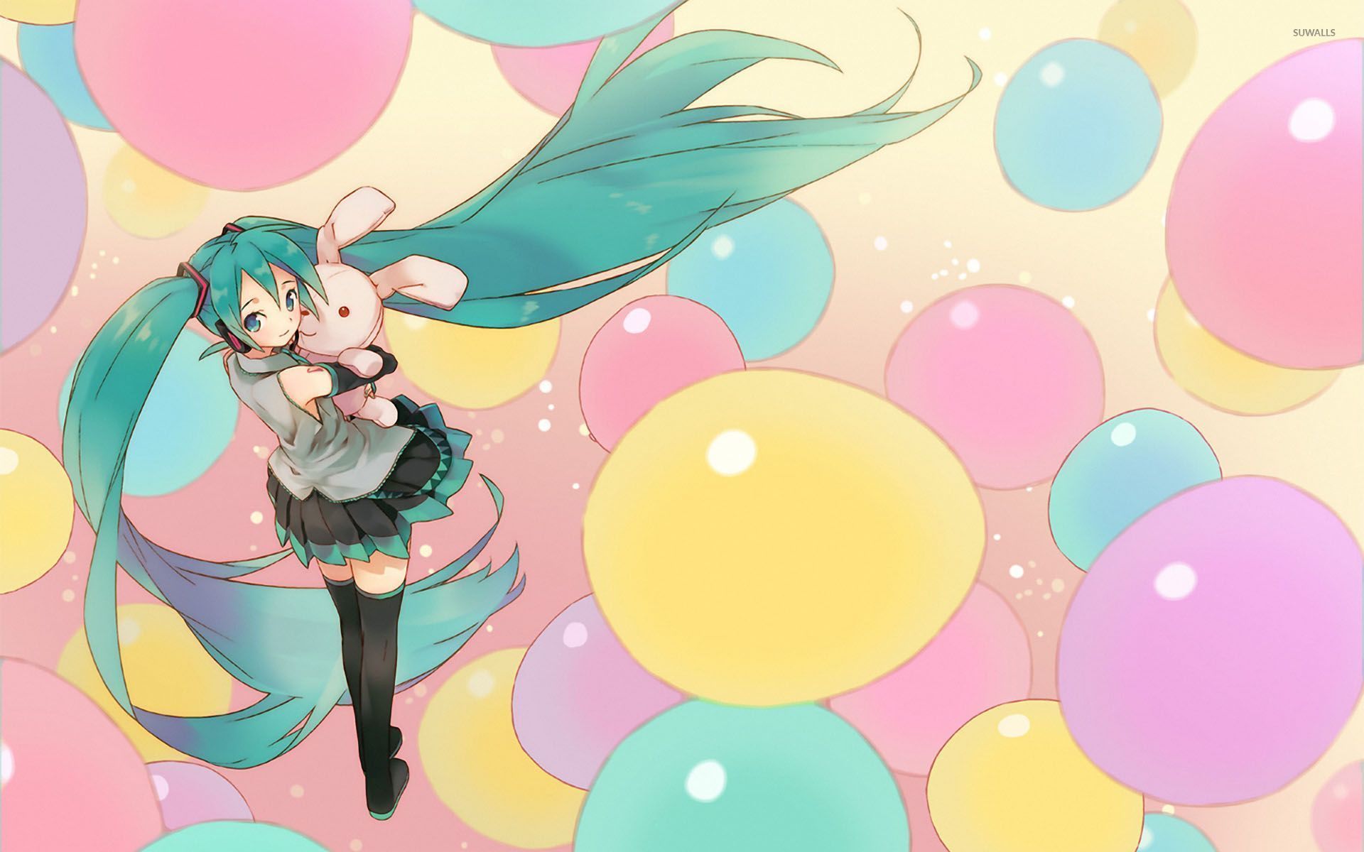 Hatsune Miku Wallpaper Colorful - HD Wallpaper 