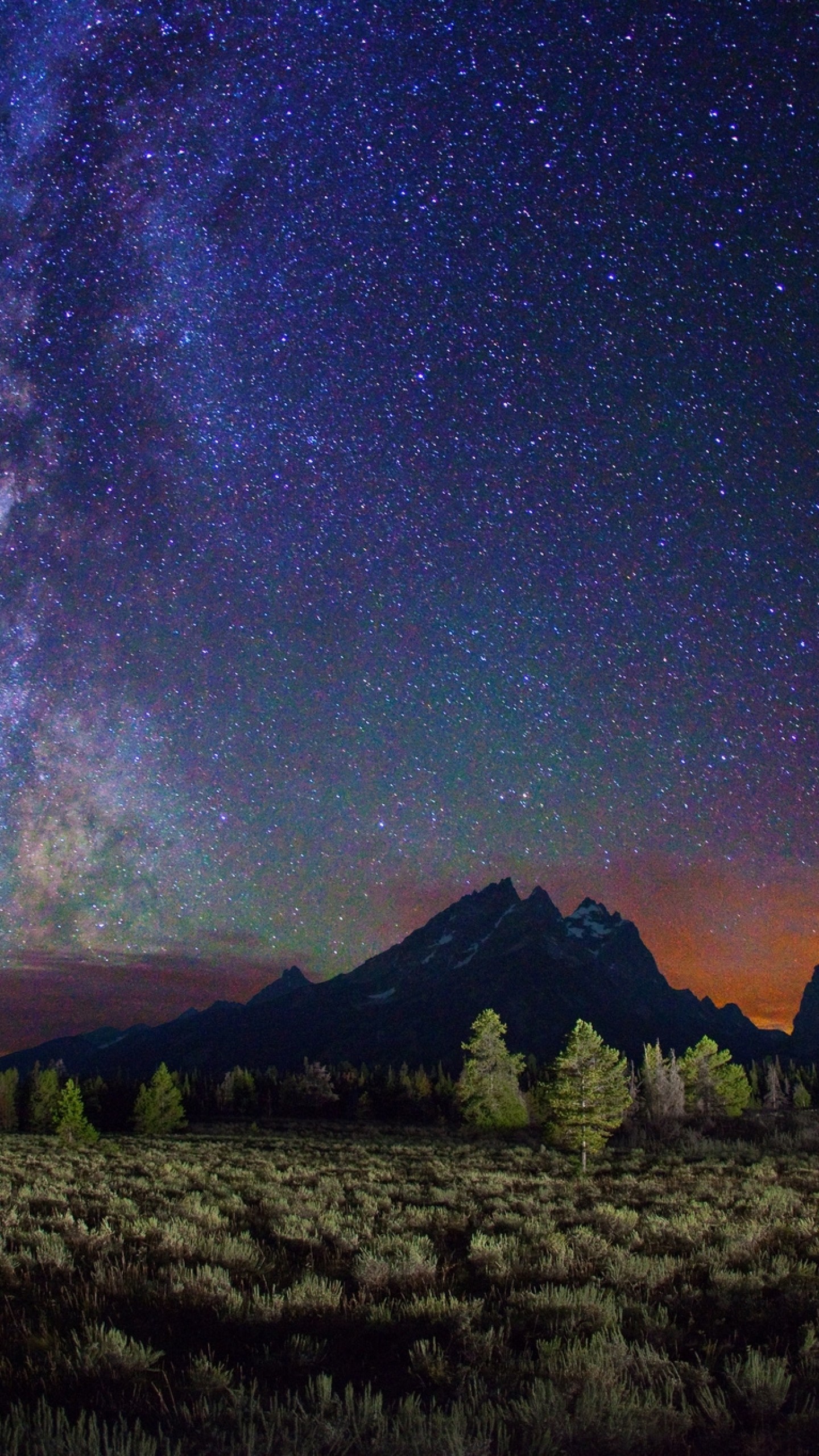 Preview Wallpaper Milky Way, Stars, Mountains, Field, - HD Wallpaper 