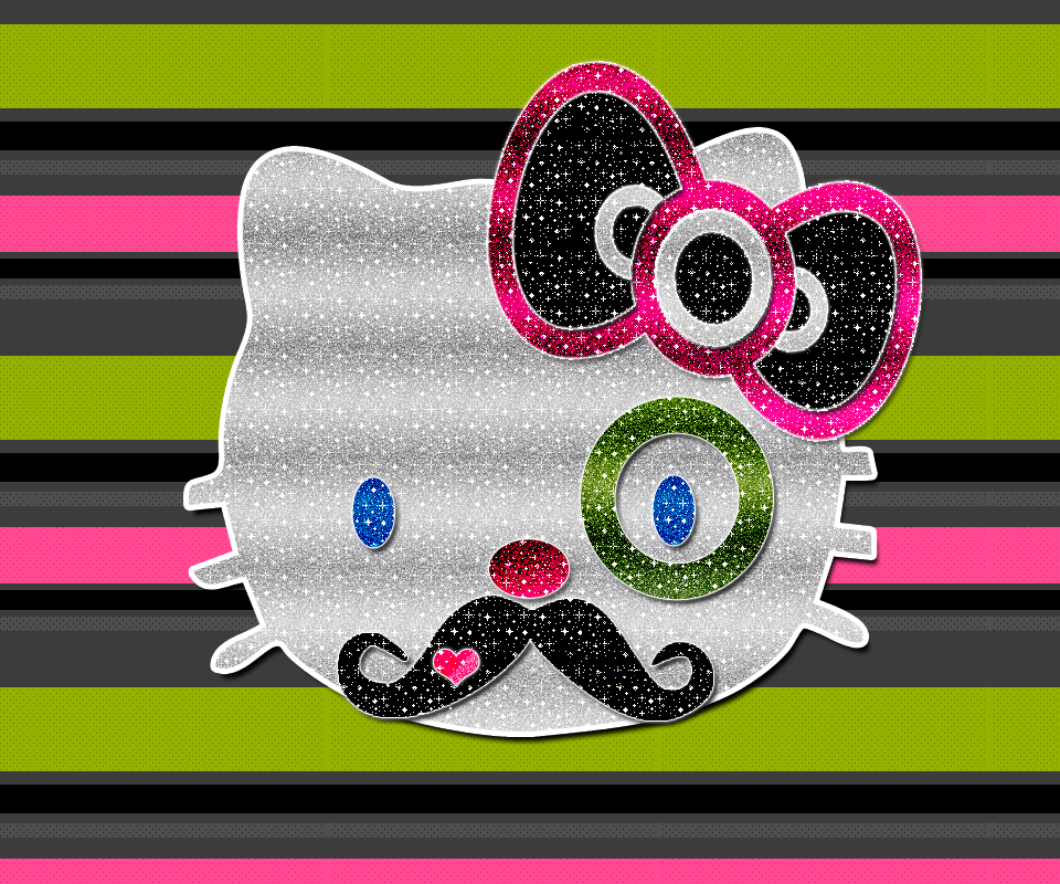 Mustache Kitty480 - Circle - HD Wallpaper 