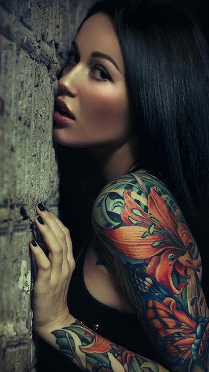 Sexy Sleeve Tattoo Girl Android Best Wallpaper - Tattoo Girl - HD Wallpaper 