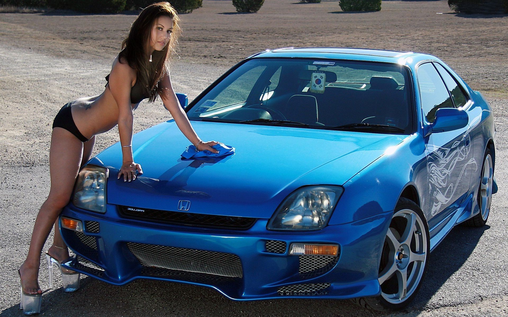 Cars And Girls Car Vehicle Girl Woman - Honda Prelude - HD Wallpaper 