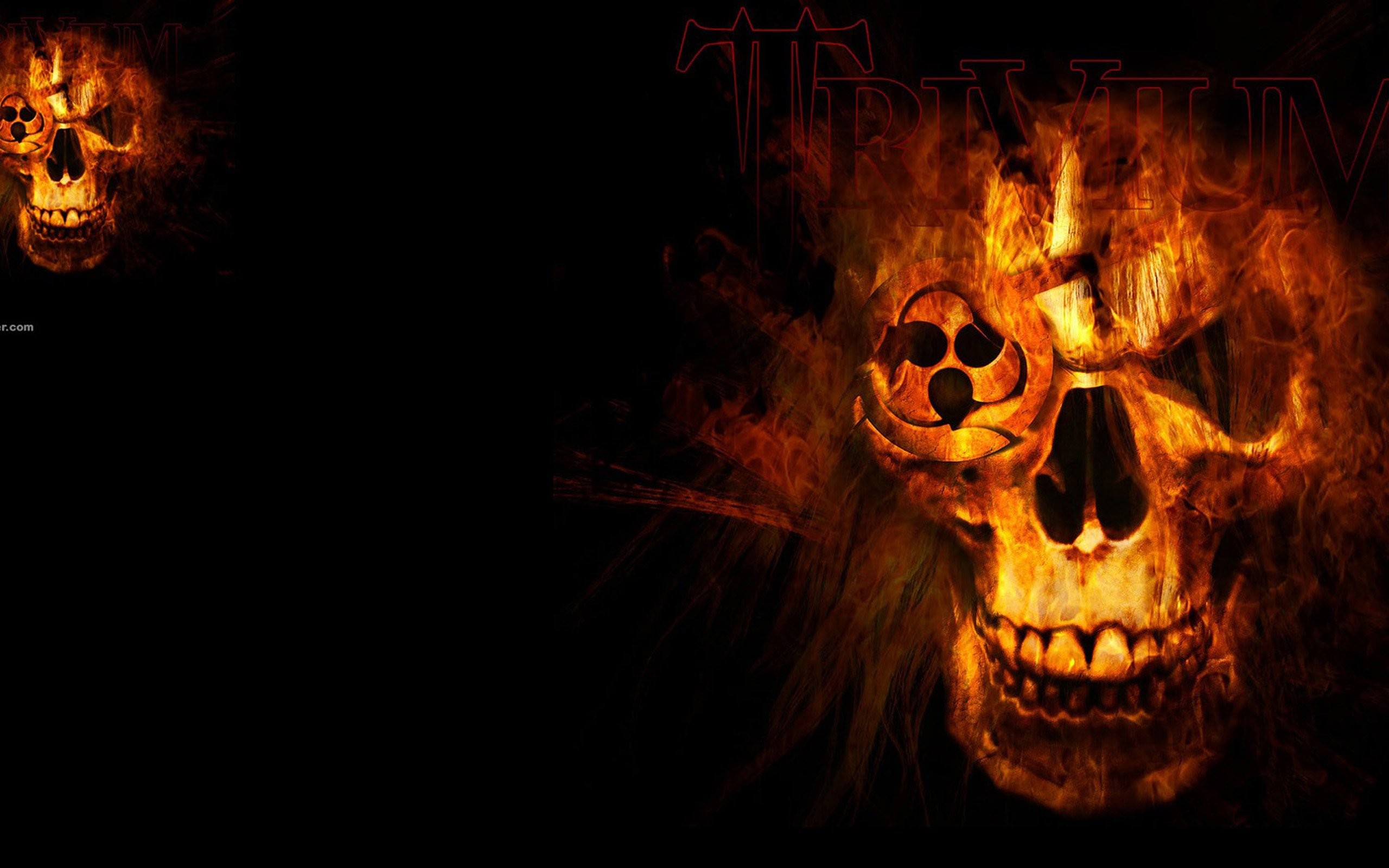 Skull Fire Background - HD Wallpaper 