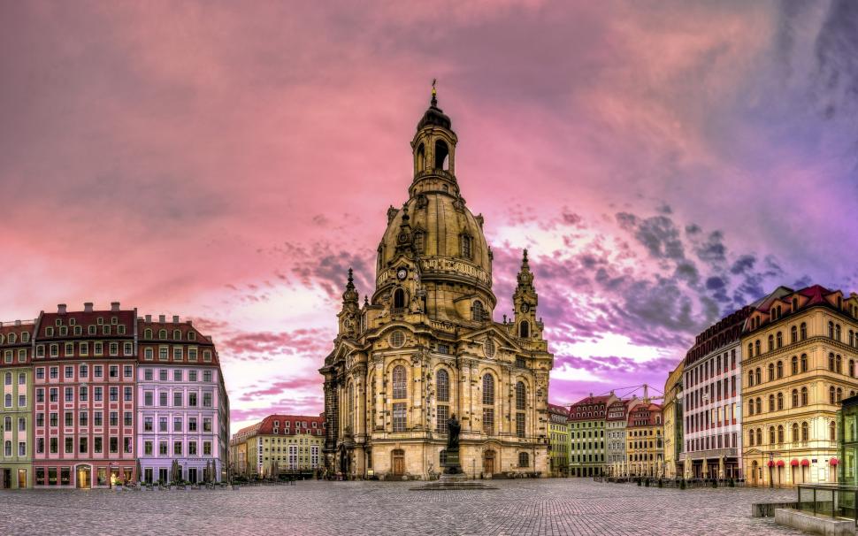 Dresden, Germany, Buildings, Houses, Dusk Wallpaper,dresden - Church Of Our Lady - HD Wallpaper 