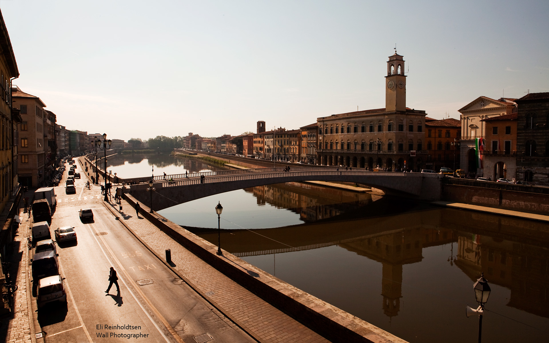 Pisa Canal Wallpaper - Город Пиза - HD Wallpaper 