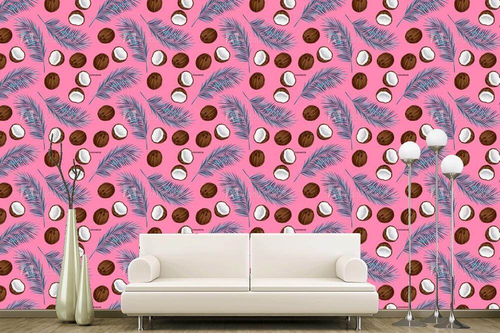 Coconut Pattern Mural - HD Wallpaper 