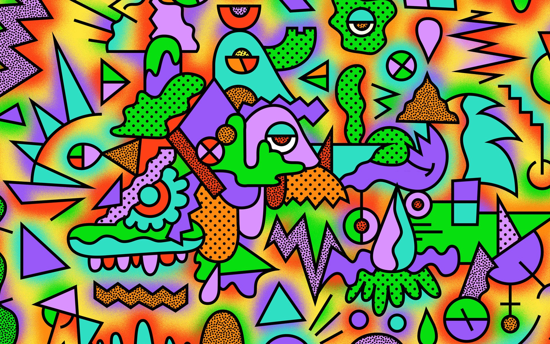 Psychedelic Vector - HD Wallpaper 