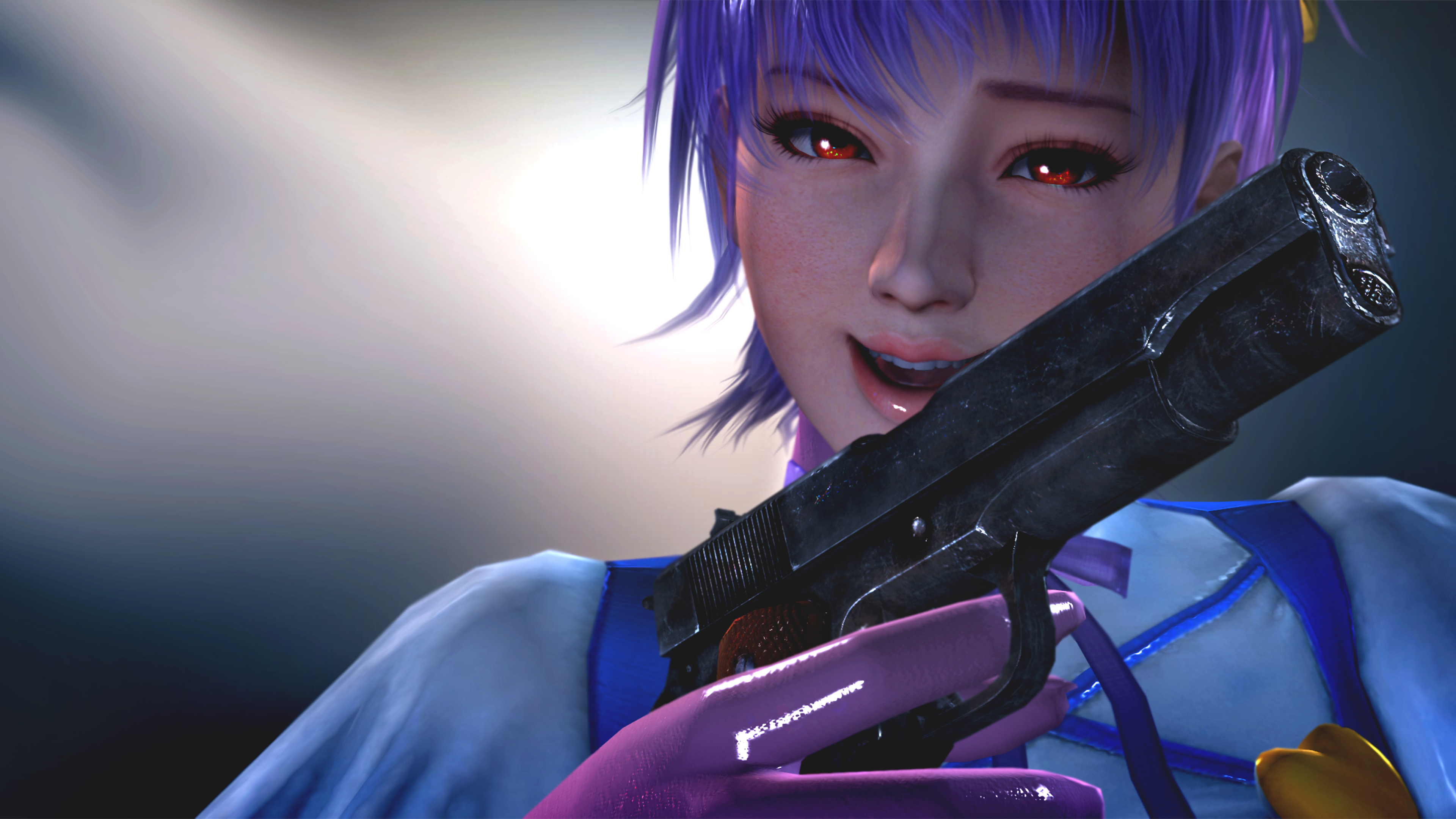 Ayane, Dead Or Alive, Red Eyes, Smiling, Anime Games - Dead Or Alive 6 Ayane - HD Wallpaper 