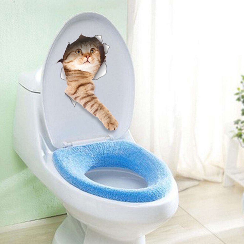 Cat Toilet Sticker - HD Wallpaper 