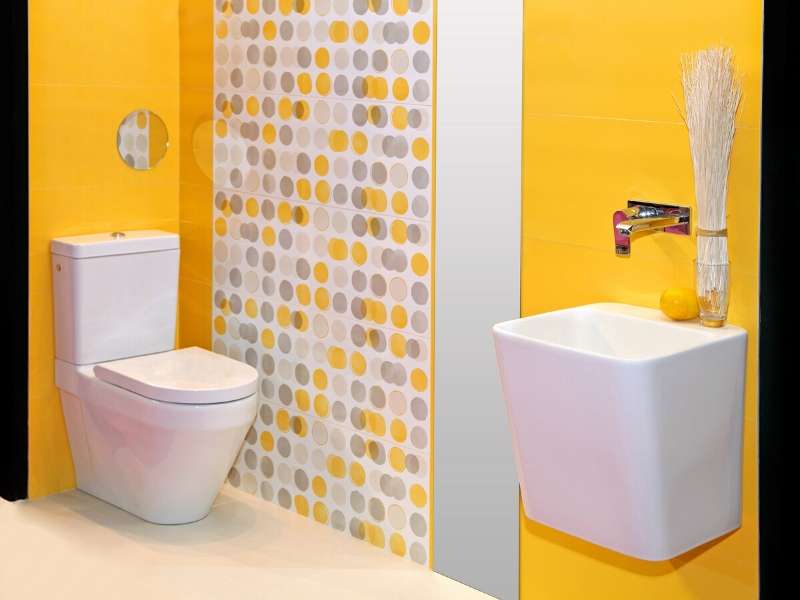 Add Wallpaper - Ванная Комната В Желтом Цвете - HD Wallpaper 