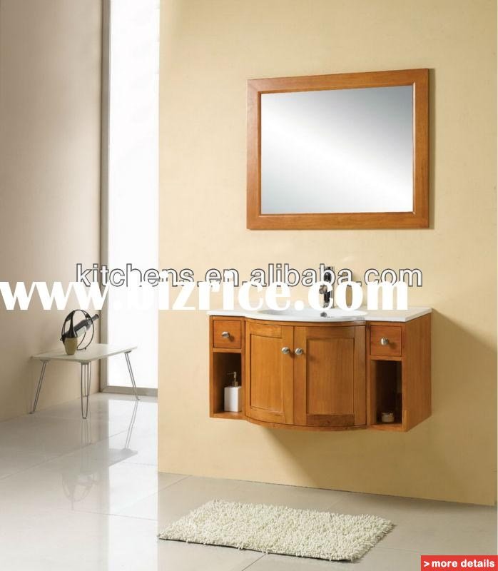 Bathroom Dressing Table - Wall Mounted Real Wood Vanity - HD Wallpaper 