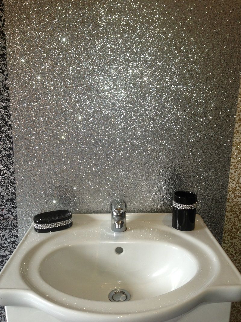 Grey Glitter Bathroom Paint - HD Wallpaper 