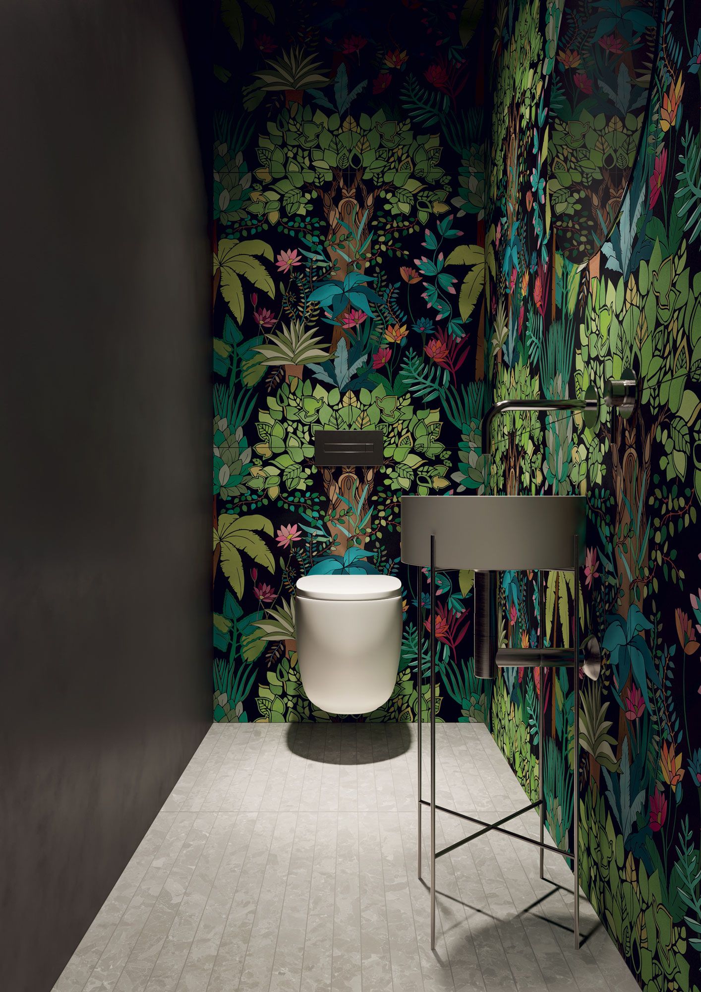 Tropical Wallpaper Bathroom - HD Wallpaper 