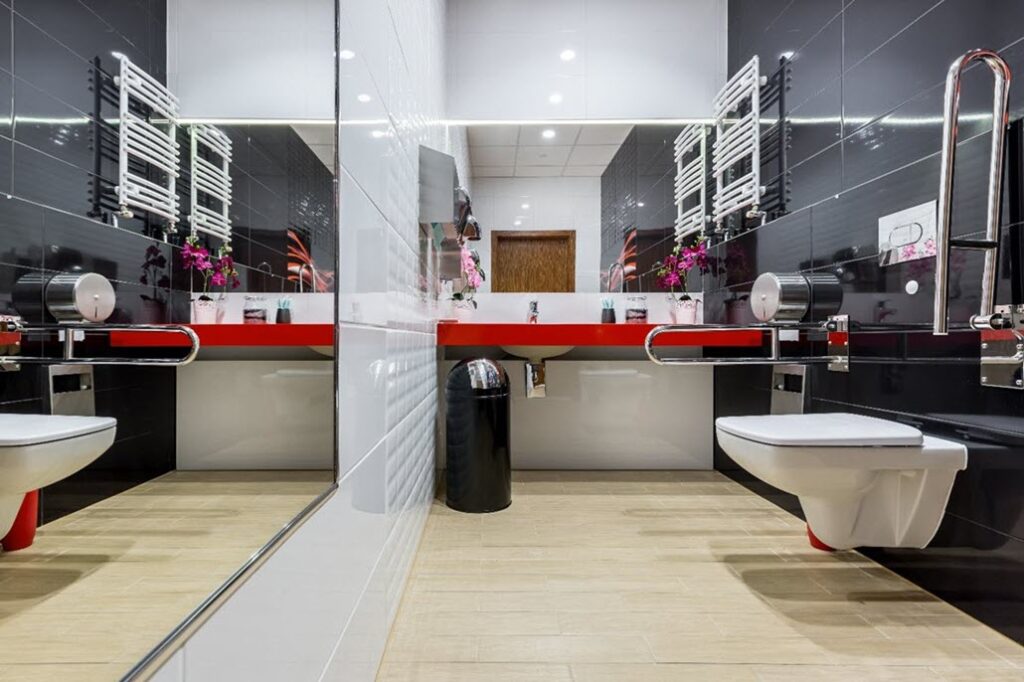 Cloakroom Ideas Downstairs Bathrooms - Baños Blanco Y Negro Modernos - HD Wallpaper 