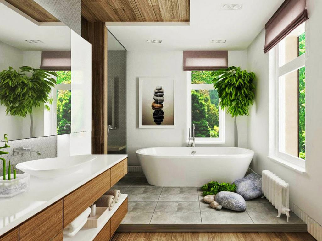 Dual Bathroom Ceiling Style - Feng Shui Earth Bathroom - HD Wallpaper 