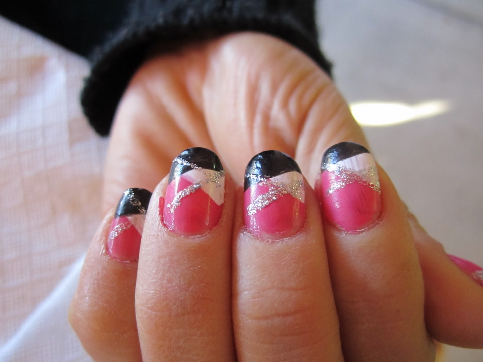 Pink And Black Nail Designs 10 Hd Wallpaper - Cute Nail Designs With Black Pink And White - HD Wallpaper 