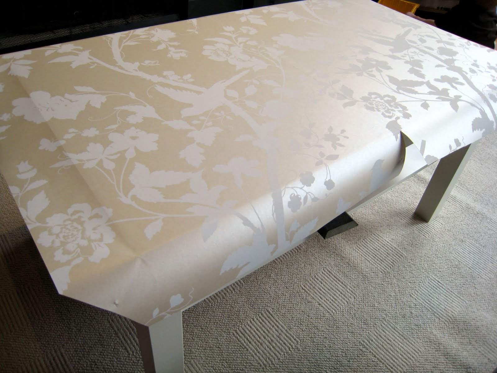 Adding Wallpaper To Ikea Lack Coffee Table - Coffee Table - HD Wallpaper 