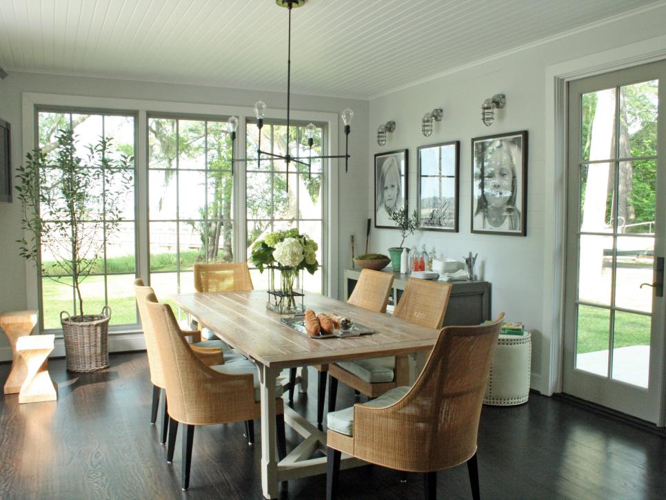 Transitional Farmhouse Dining Room - HD Wallpaper 