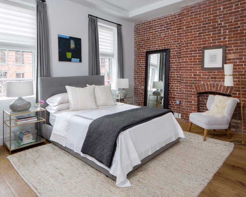 Brick Accent Wall - Bedrooms With Brick Accent Wall - HD Wallpaper 