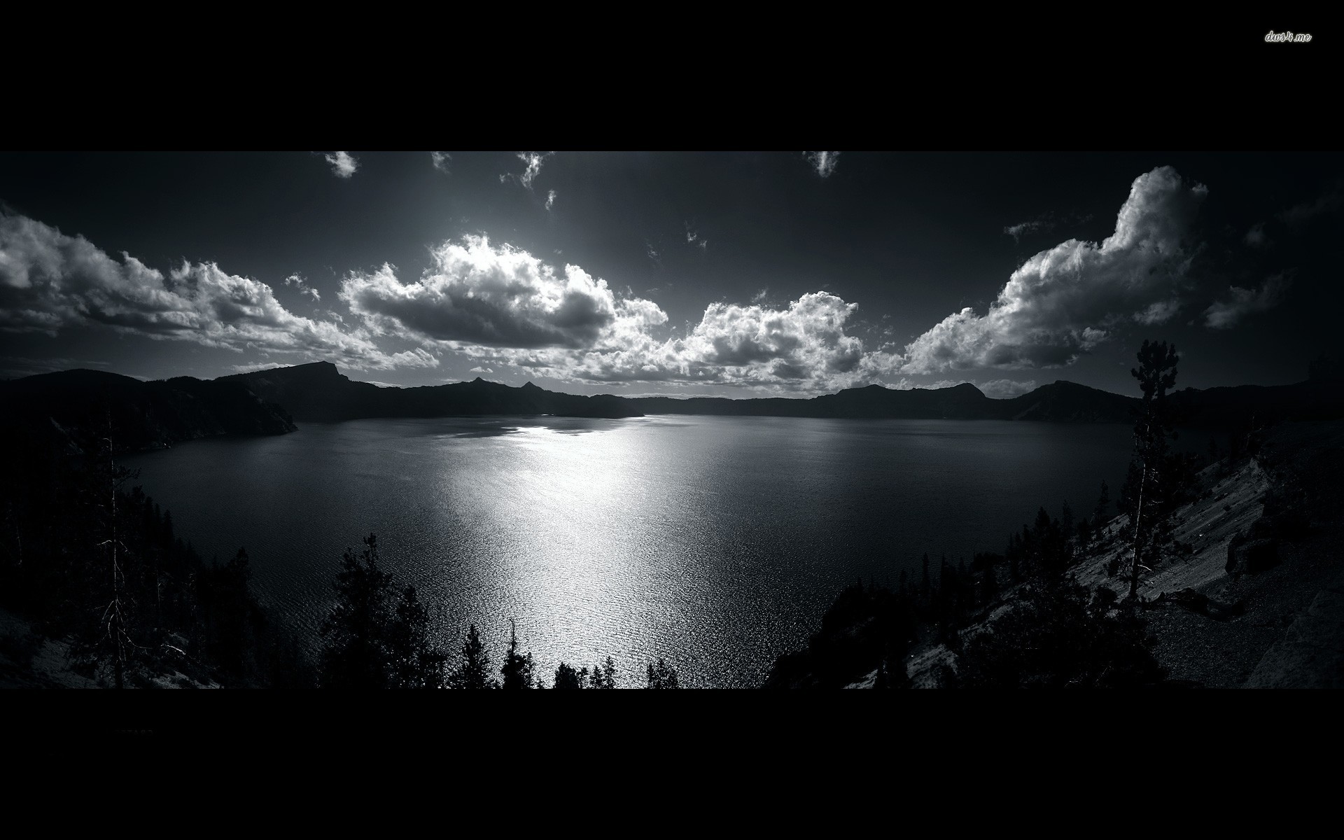 Moonlit Mountain Lake - HD Wallpaper 