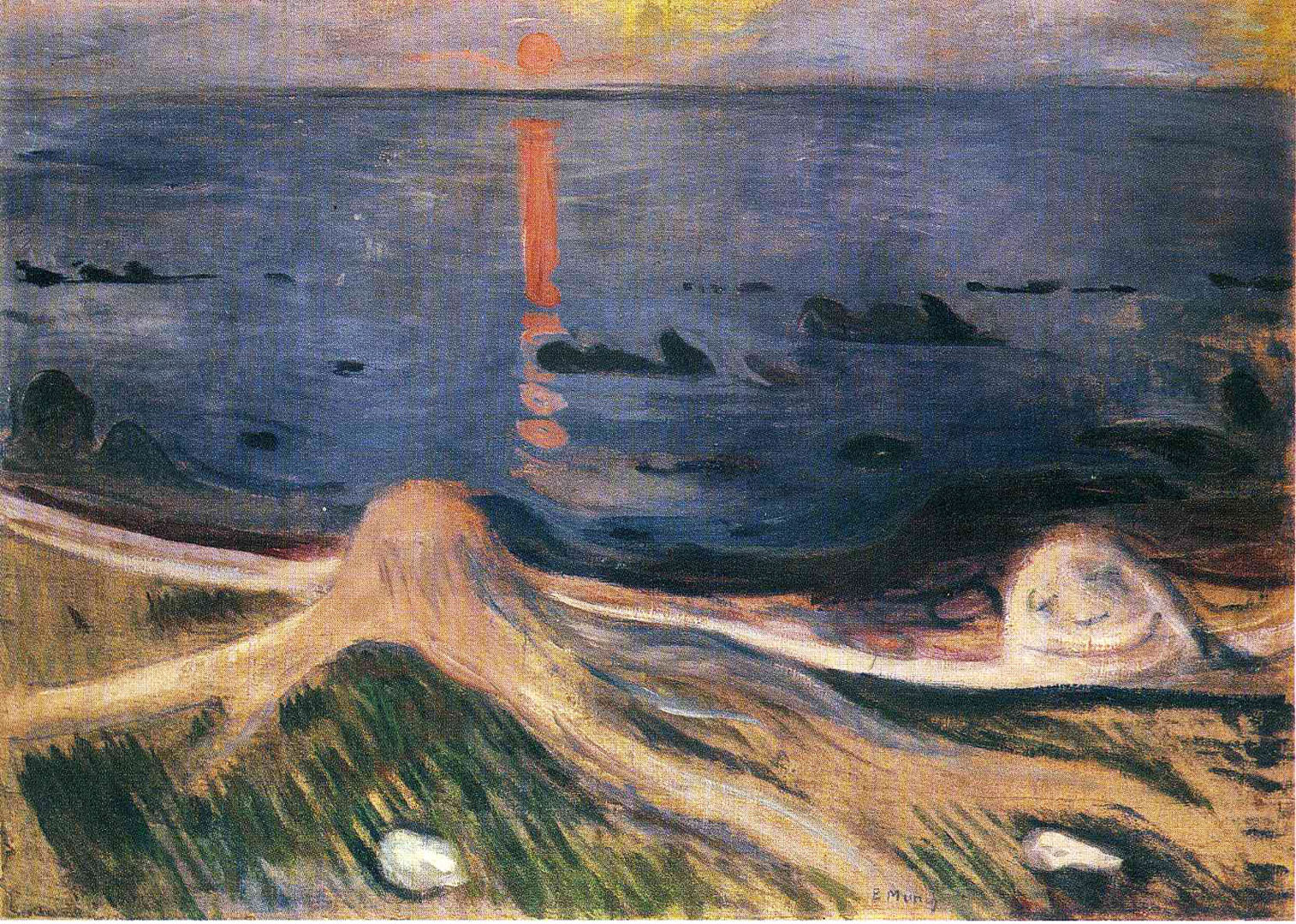 Mystery Of A Summer Night - Edvard Munch The Mystery Of A Summer Night - HD Wallpaper 
