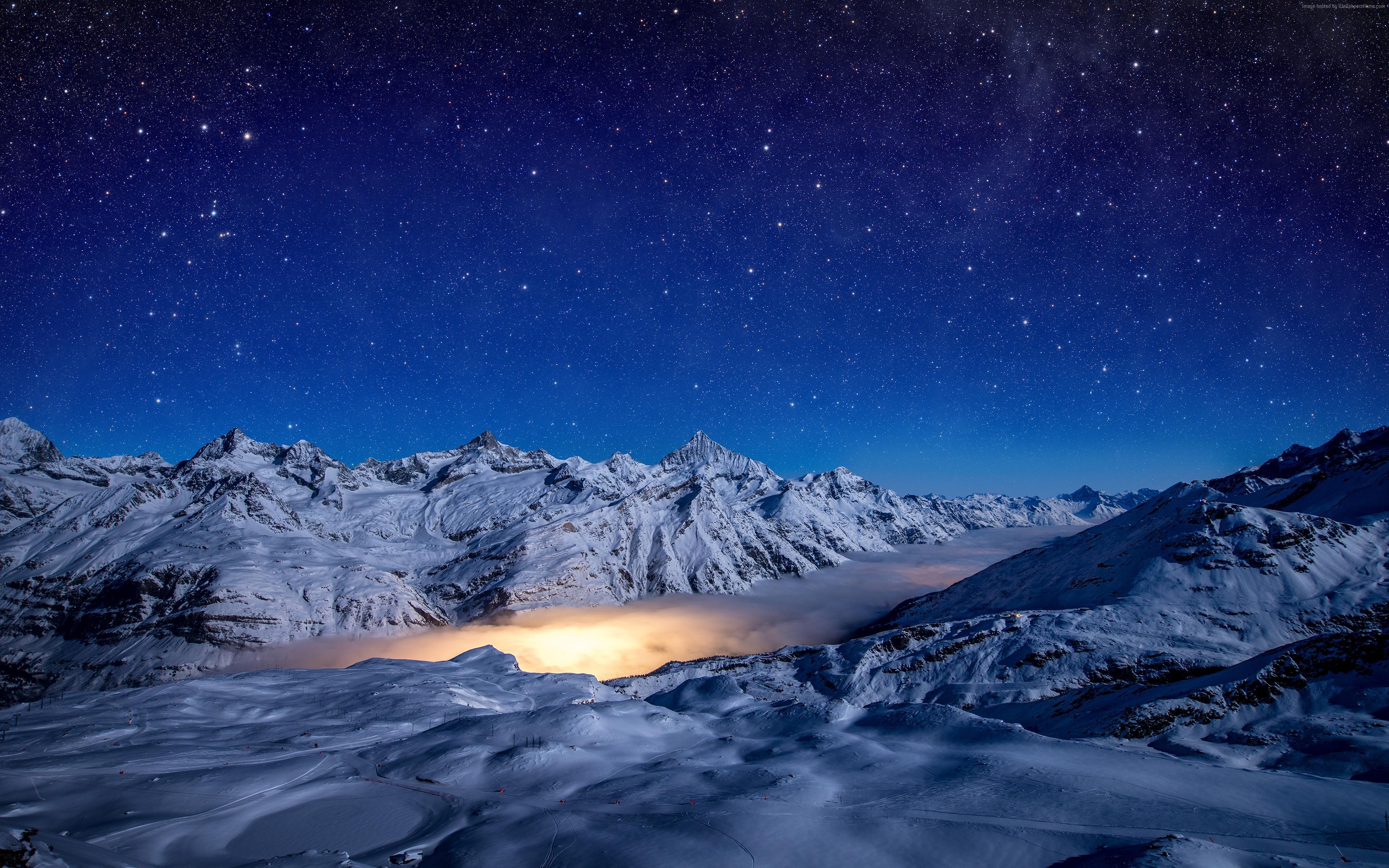 Night Mountain Wallpaper - HD Wallpaper 