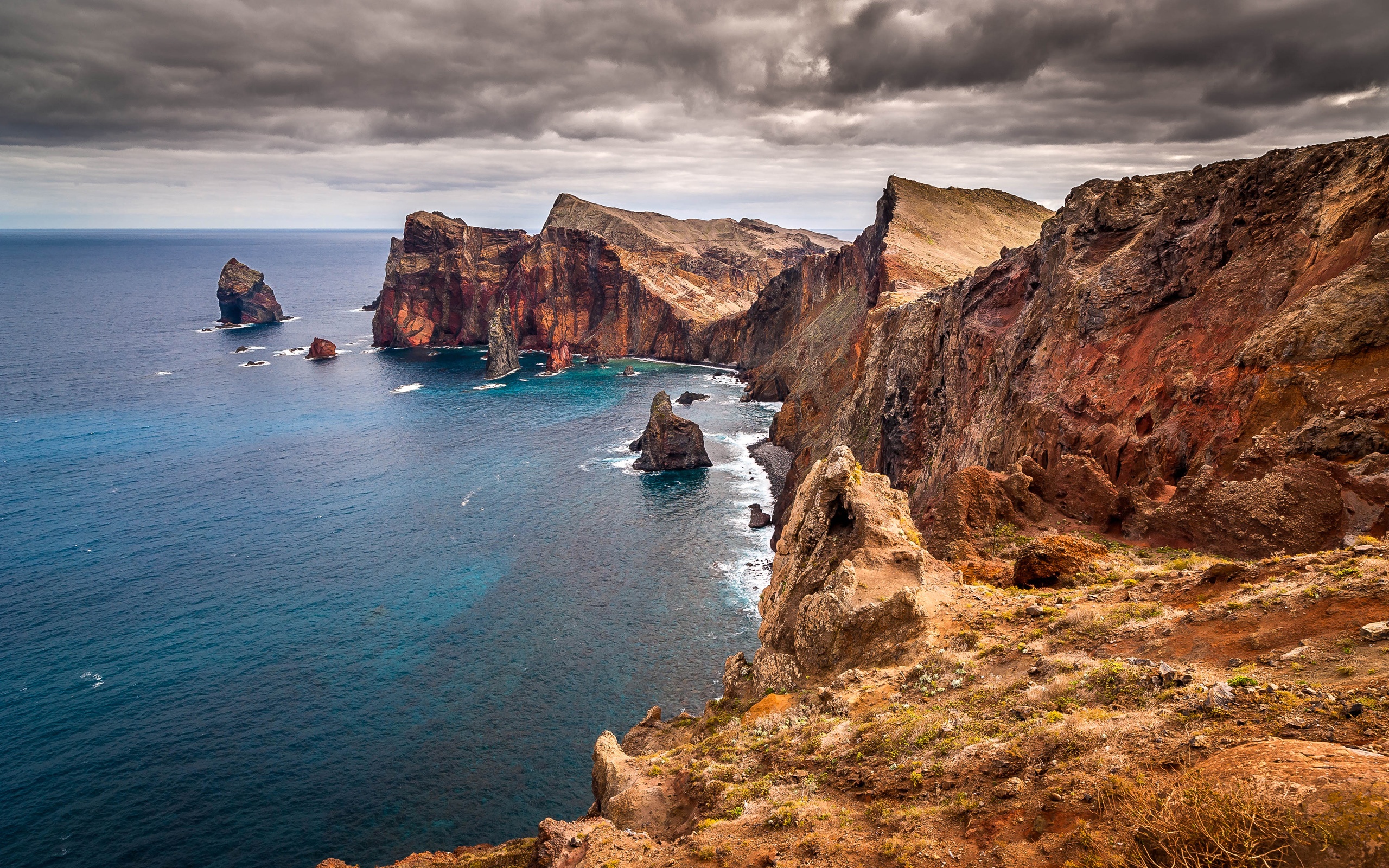 Wallpaper Beautiful Scenery Of The Sea, Coast Rock - Ponta De São Lourenço - HD Wallpaper 