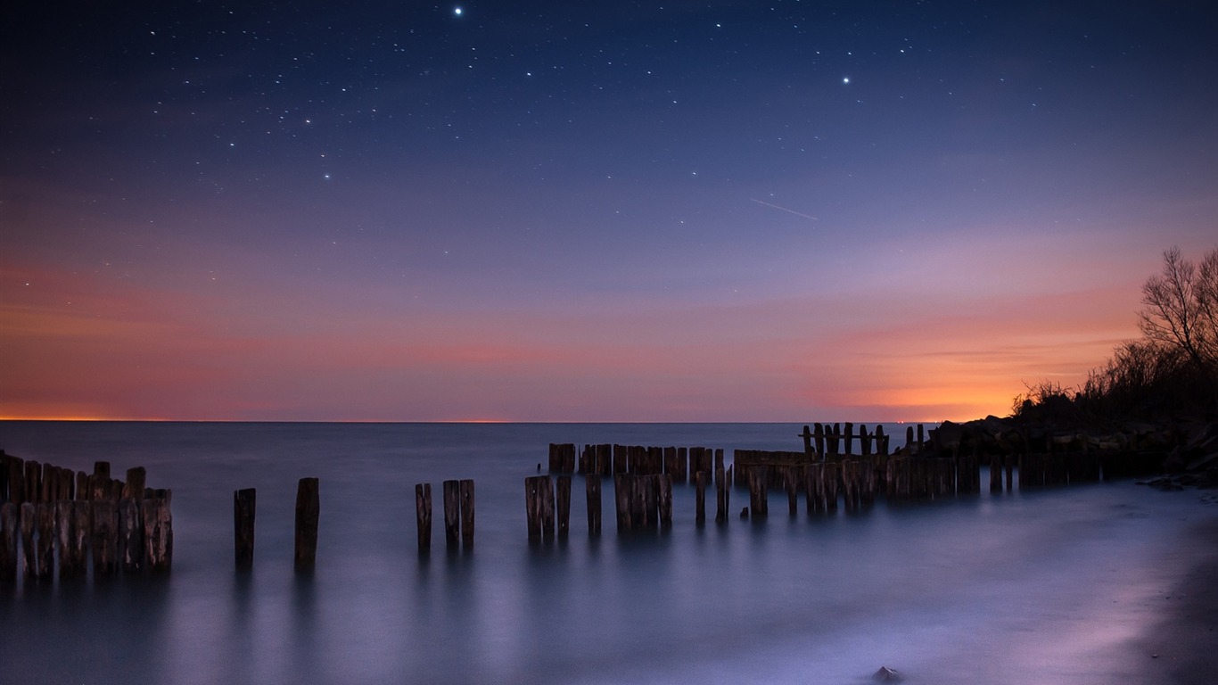 Sky Stars Evening Coast Sea-hd Photo Wallpaper2014 - Cool Night Sky - HD Wallpaper 