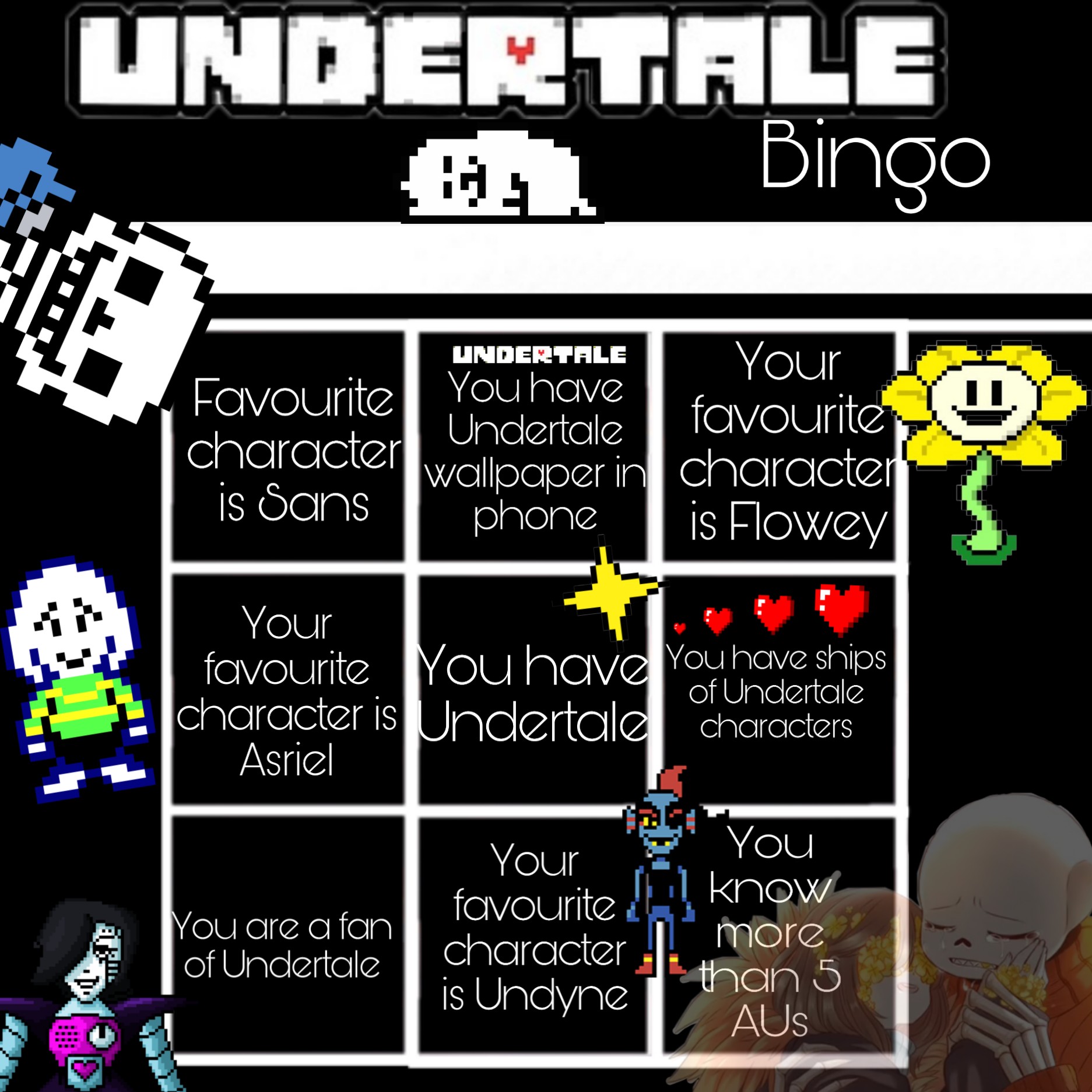 Undertale Bingo - HD Wallpaper 
