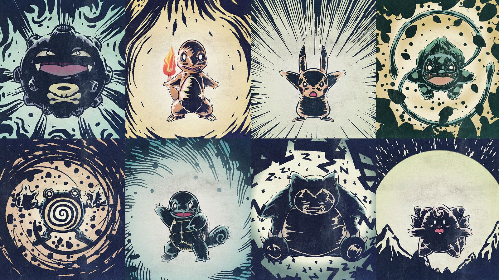 Pokemon Watercolor - HD Wallpaper 