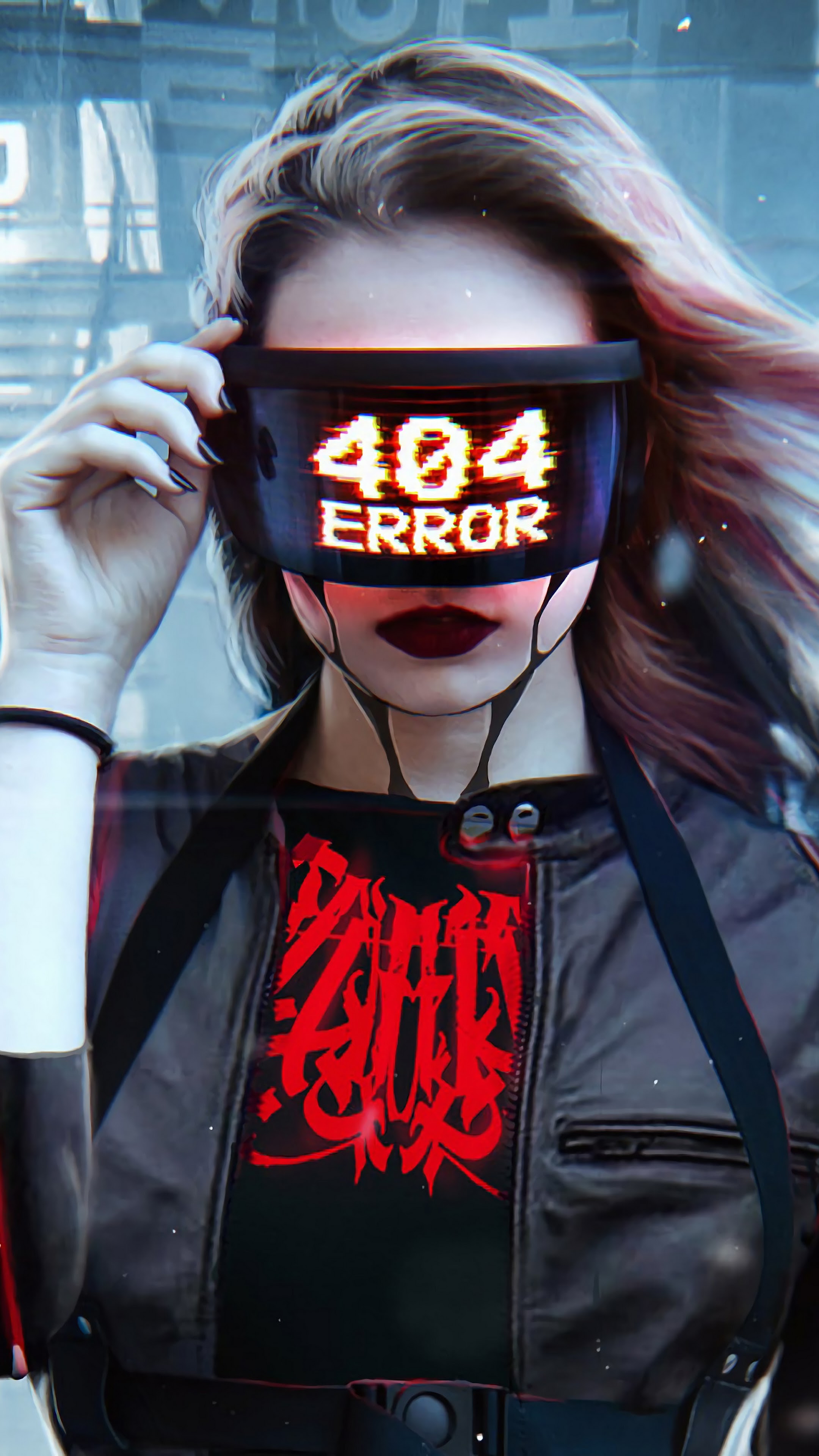 Sci-fi, 404 Error, Cyberpunk, Girl, 4k, 3840x2160, - Cyberpunk Girl Wallpaper Phone - HD Wallpaper 