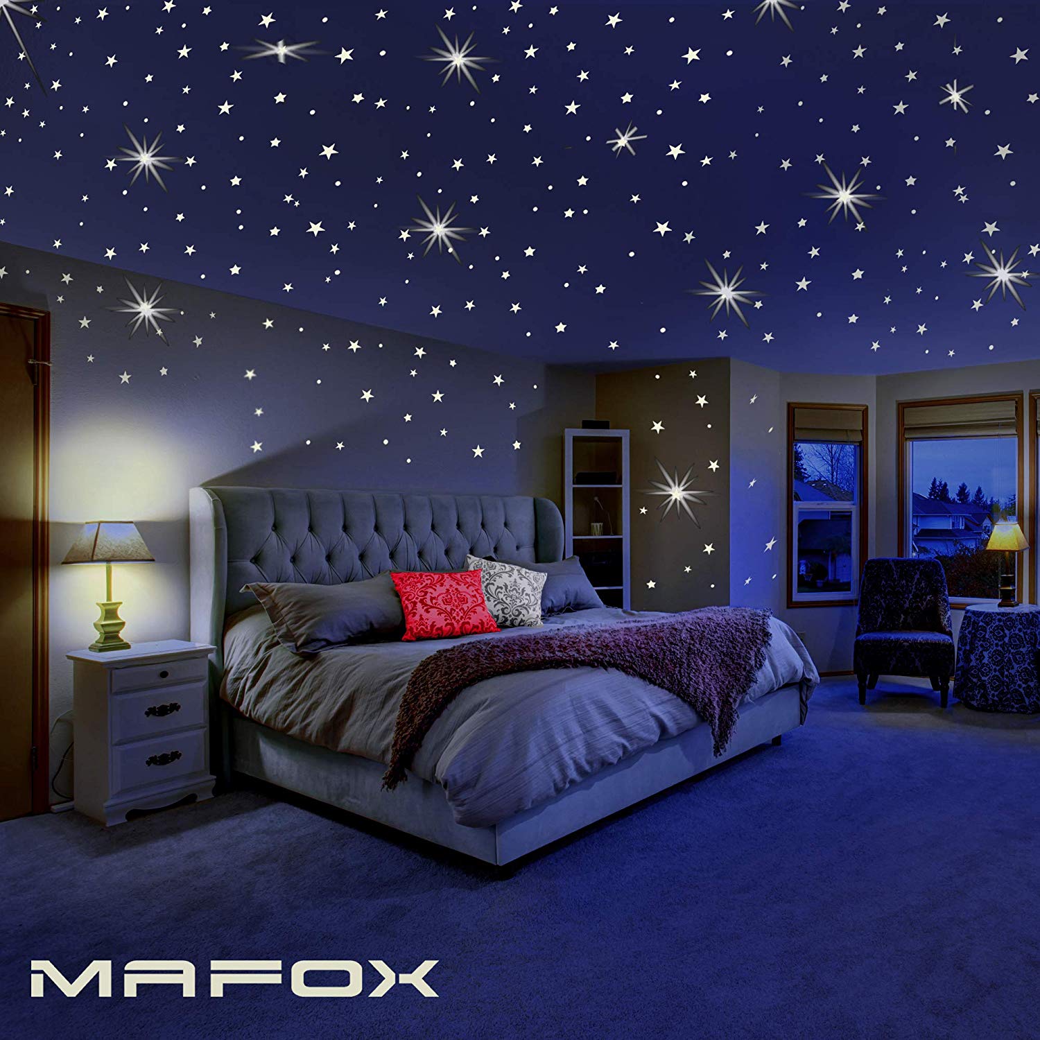 Glow In The Dark Stars For Ceiling Or Wall Stickers - Bedroom Room Decoration Items - HD Wallpaper 