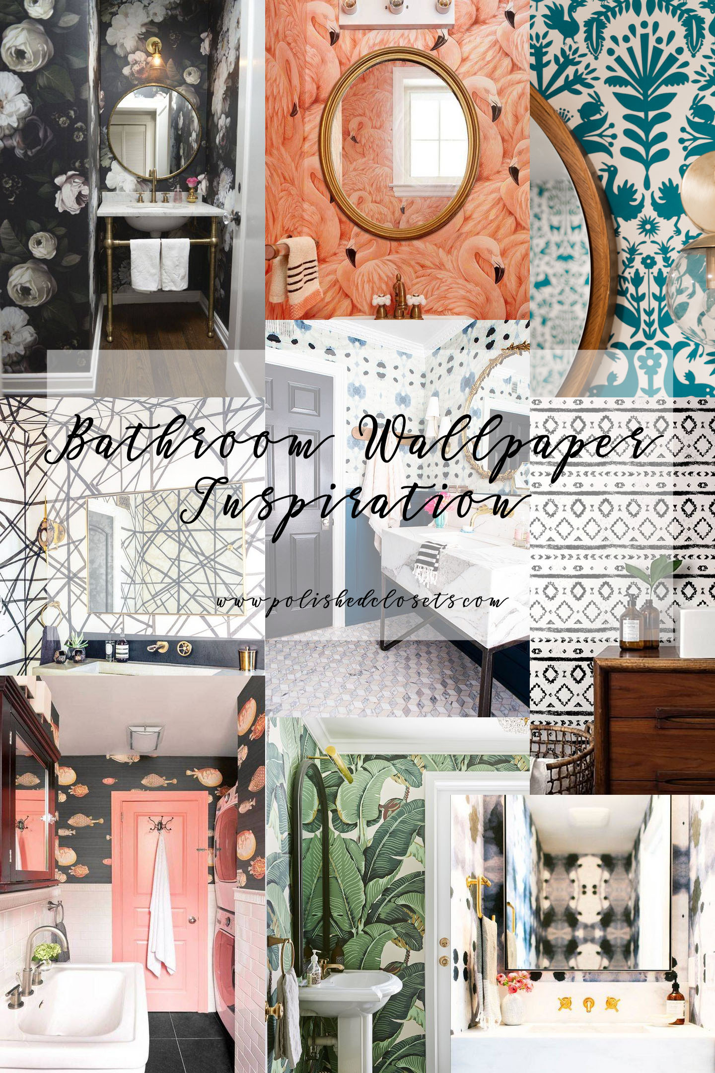 Bathroom Wallpaper Ideas By Blogger Maggie Of Polished - Interior Design - HD Wallpaper 