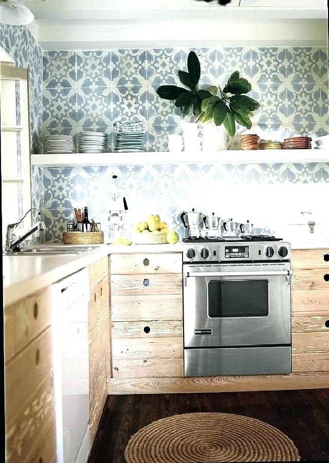 Blue Mexican Tile Kitchen Backsplash - HD Wallpaper 