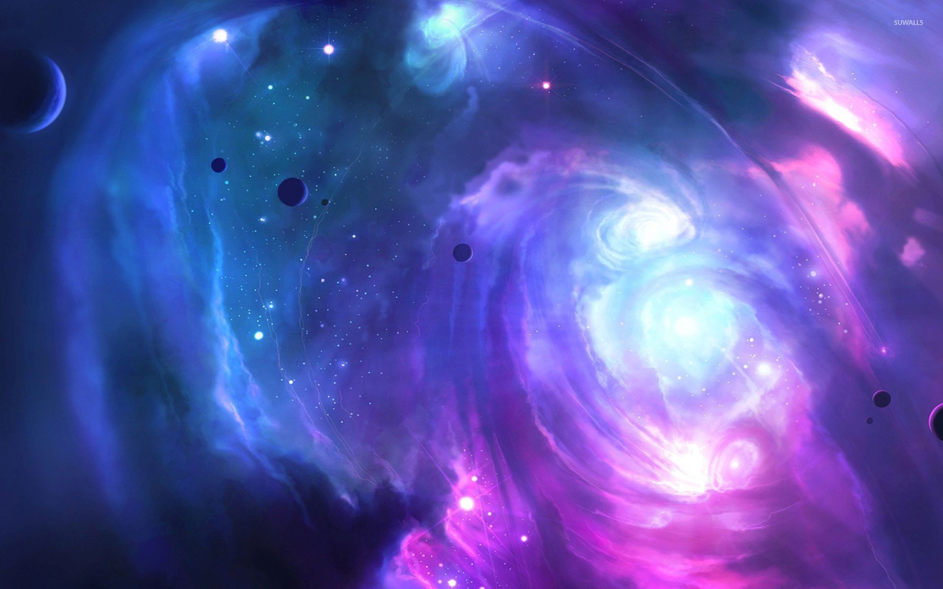 1920x1200, Blue Pink Wallpapers - Galaxy Purple And Blue - HD Wallpaper 