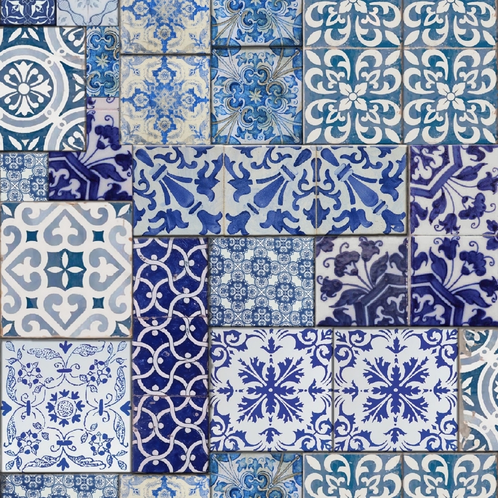 Blue Moroccan Tiles - HD Wallpaper 