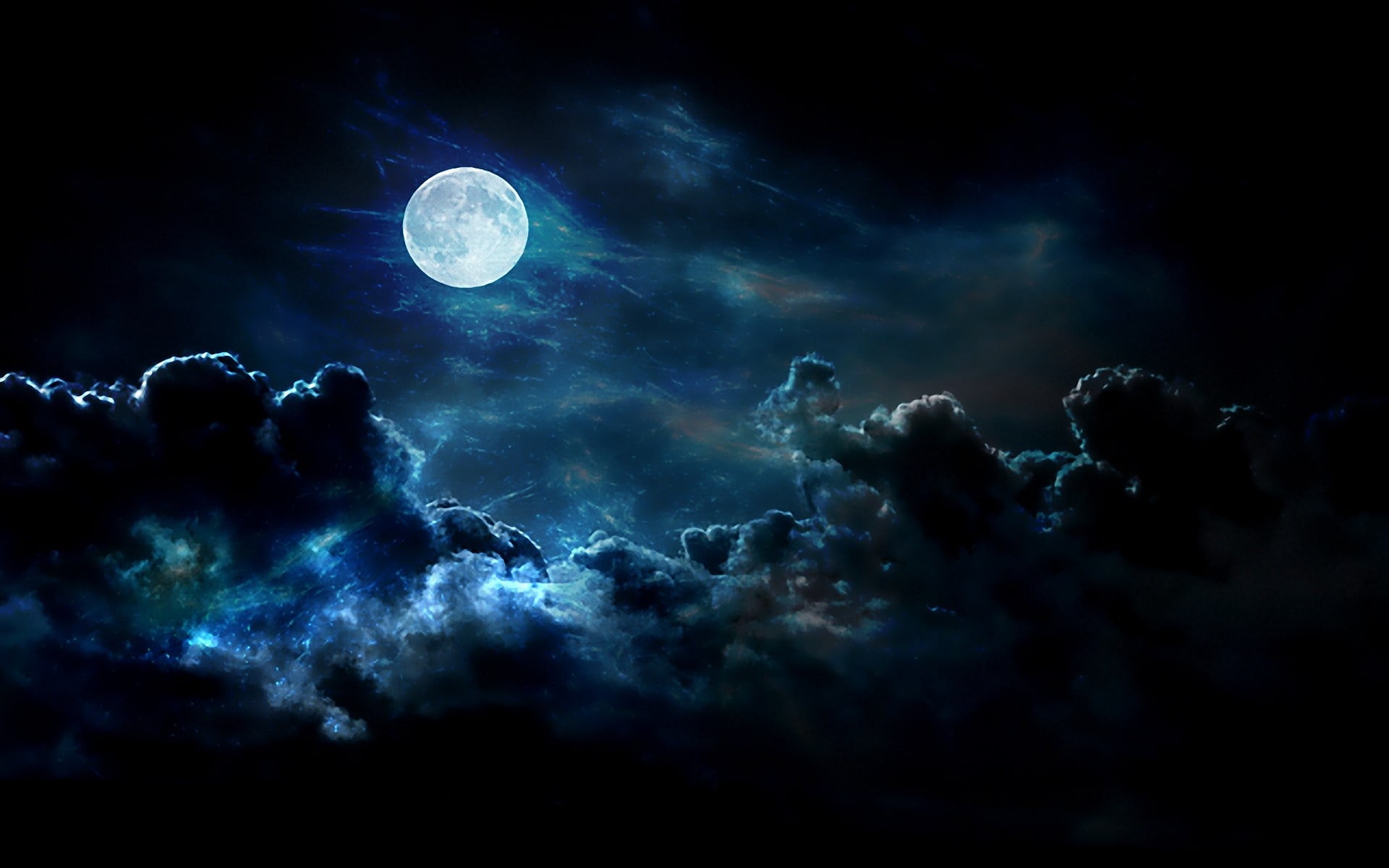Night Moon Background - HD Wallpaper 