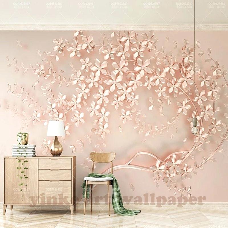 Wallpaper For Living Rooms Customized Large Mural Luxury - Rose Gold Wallpaper Uk - HD Wallpaper 