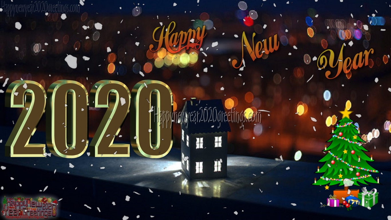 New Year 2020 3d Hd Images For Desktop/pc - Christmas Lights - HD Wallpaper 