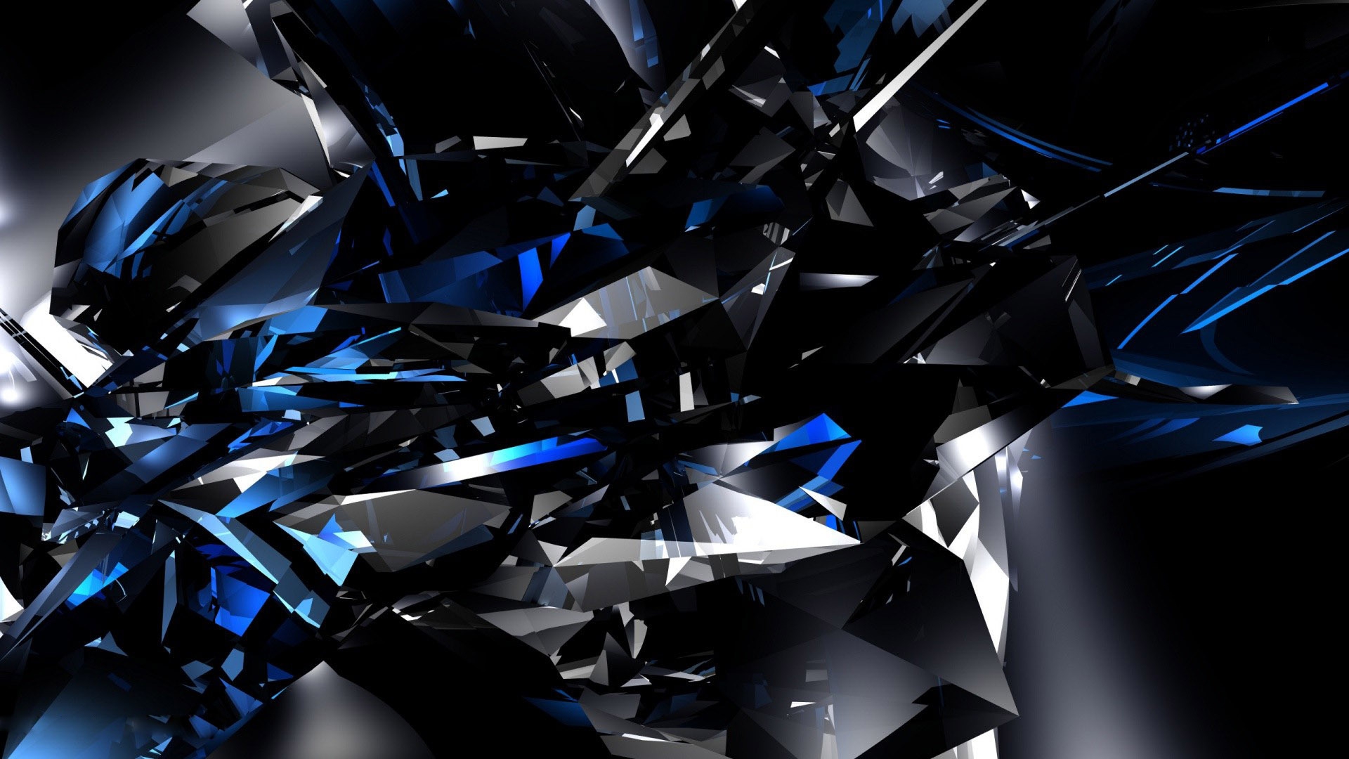 Blue And Black Shards - HD Wallpaper 