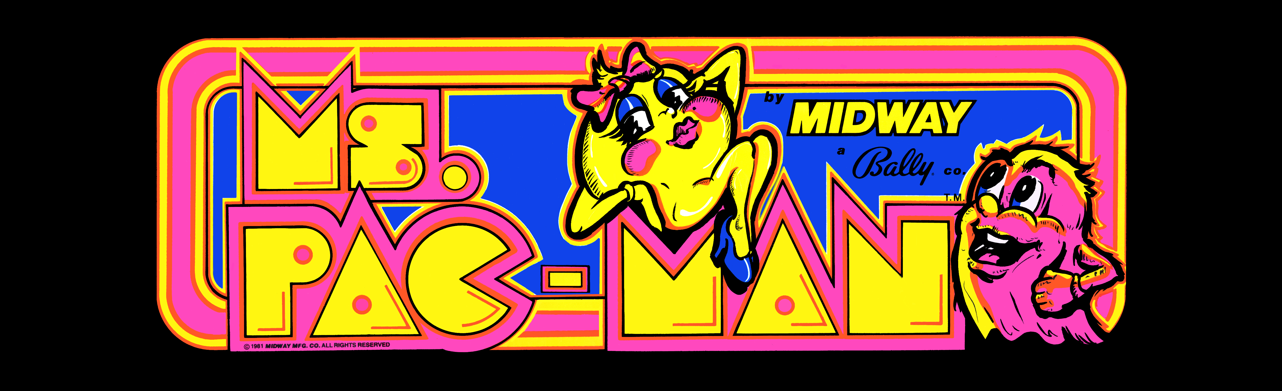 Ms Pac Man Arcade Marquee - HD Wallpaper 