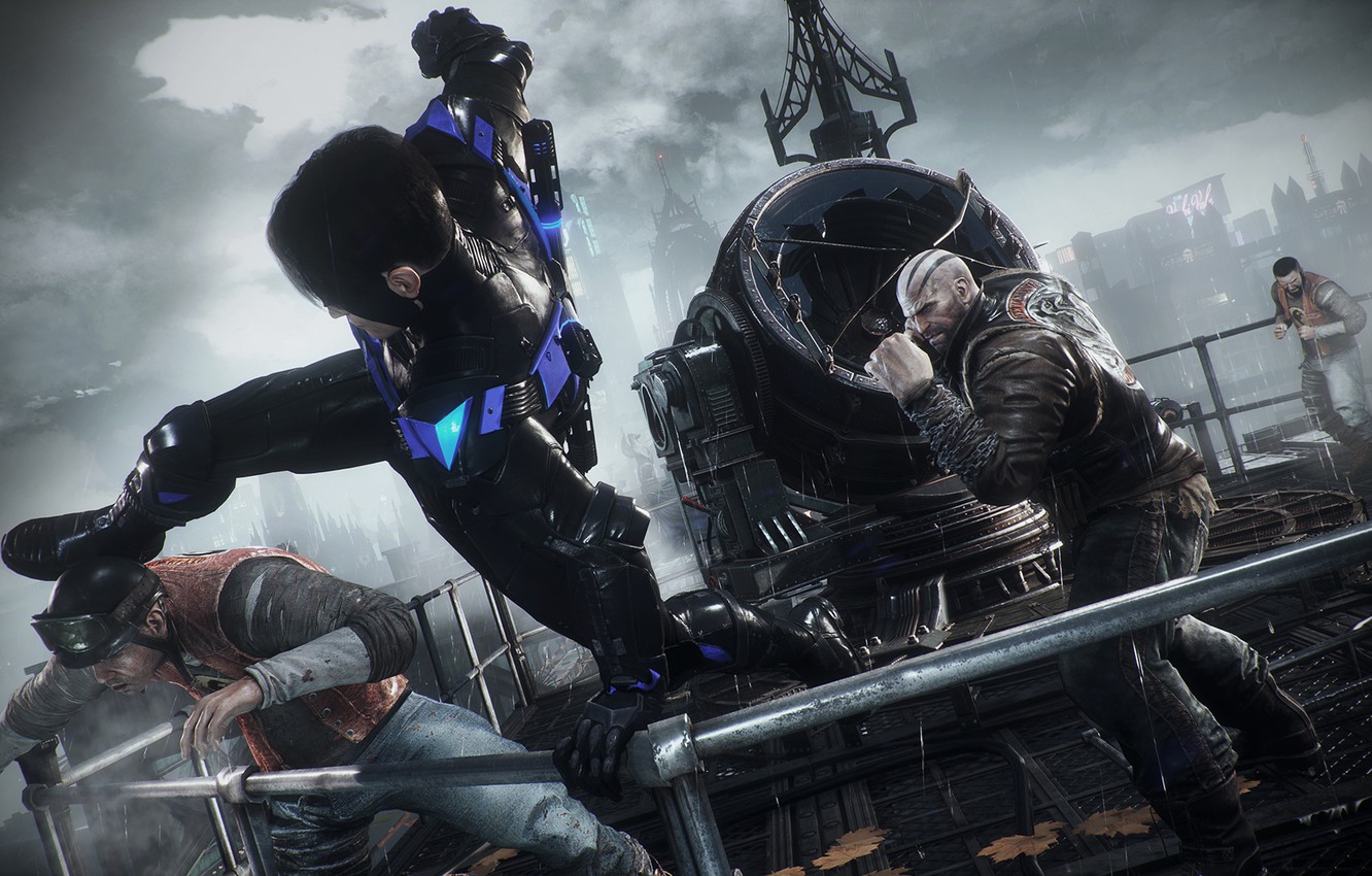 Photo Wallpaper Robin, Dc Comics, Dick Grayson, Nightwing, - Batman Arkham Knight Combat - HD Wallpaper 